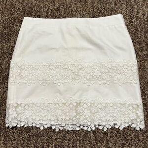 J. Crew Elegant White Lace Skirt